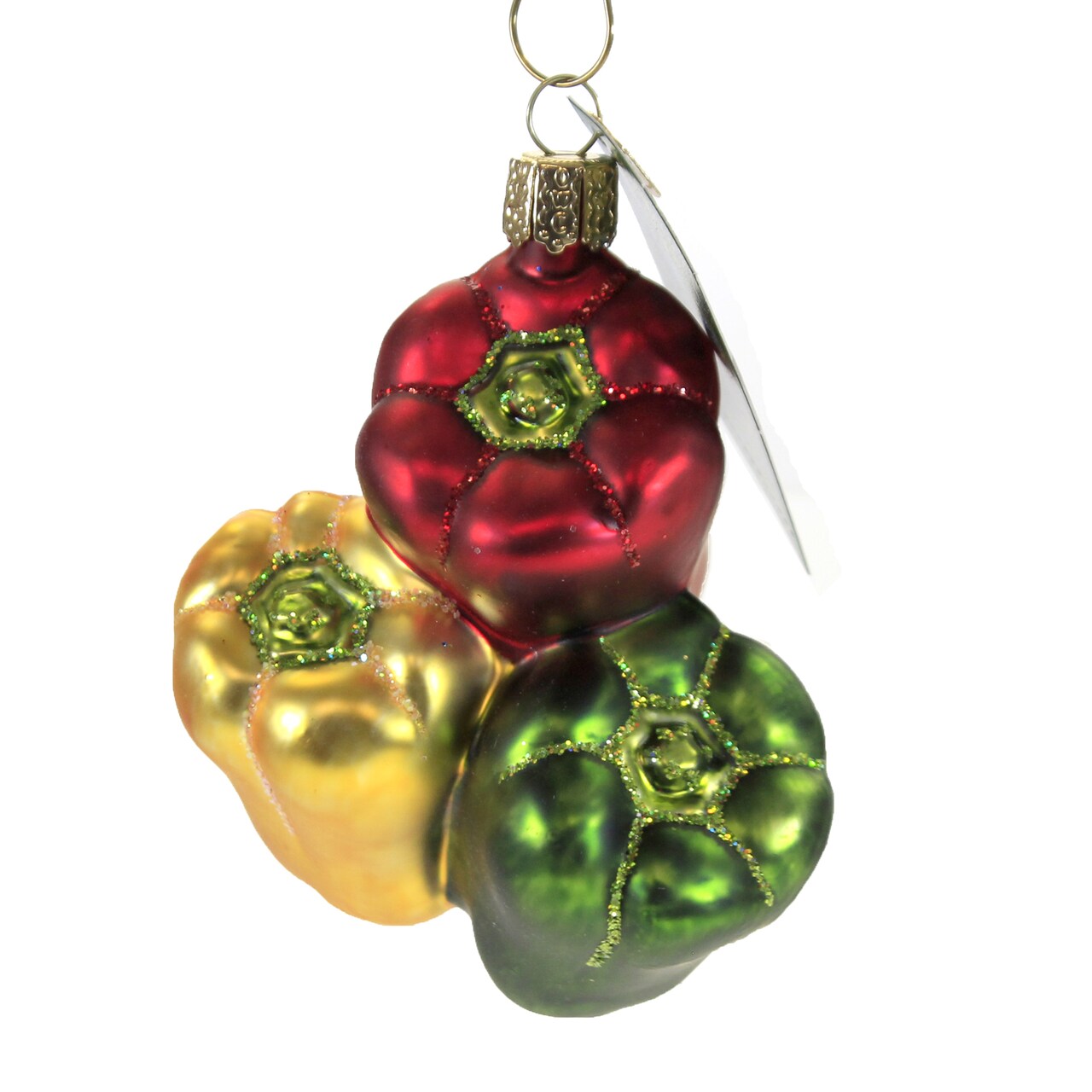 Old World Christmas 3.0 Inch Bell Peppers Tree Ornament , Vegetables Good Luck